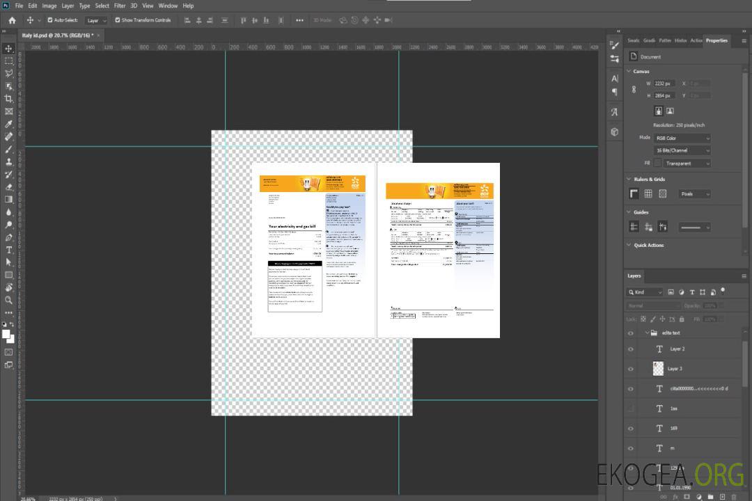 Modèle de facture de services publics pour entreprises EDF Royaume-Uni aux formats Word et PDF, 3 pages template